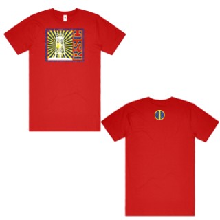 Block Tubular Tee:Red with Redhead Surf Club