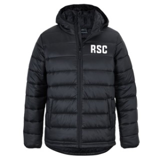 Urban Hooded Puffer Jacket:Black with Redhead Surf Club