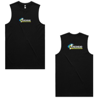 Staple Tank:Black with Redhead Surf Club