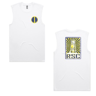 Staple Active Tank:White with Redhead Surf Club